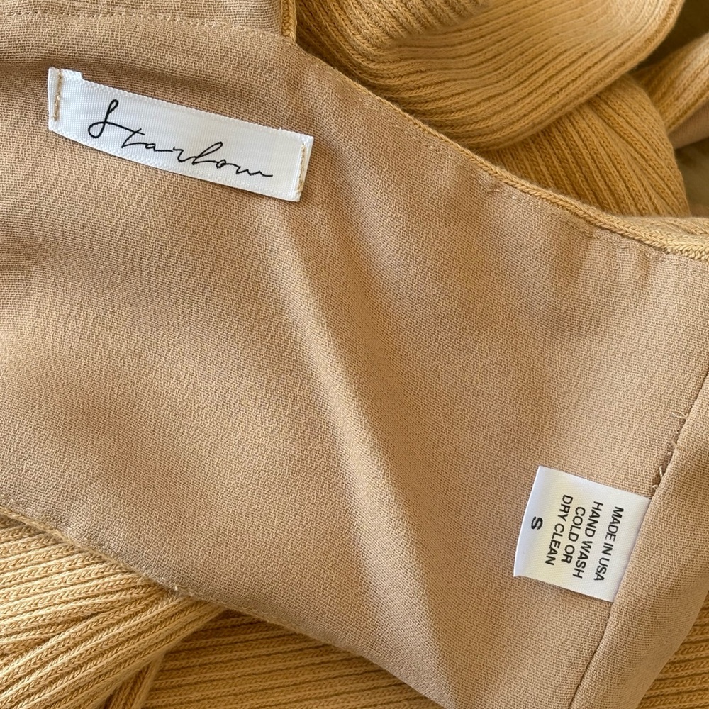 Tan Ribbed One-Shoulder Top - Picture 5 of 5